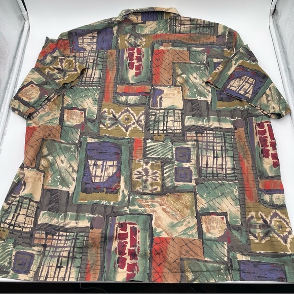 Vintage Tori Richard Honolulu Mens Hawaiian Shirt 2XB Geometric Abstract USA - Picture 5 of 10
